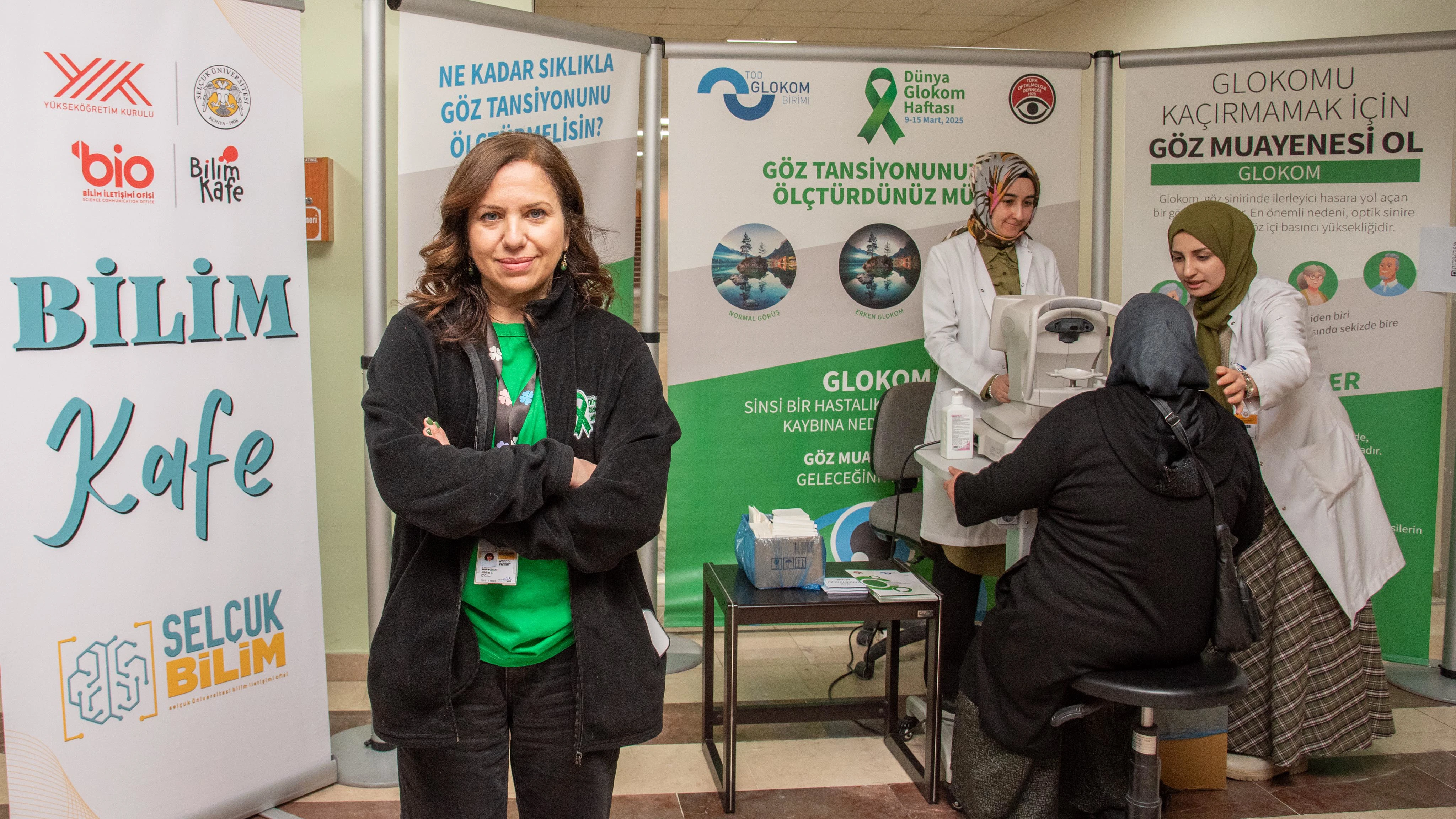 Selçuk Üniversitesinde kurulan stantta 3 gün göz tansiyonu ölçülecek